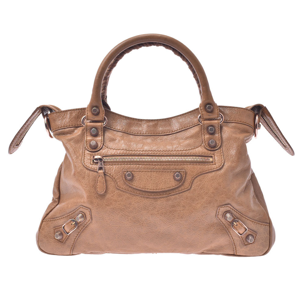 BALENCIAGA The Giant Town Bag Brown Lambskin Handbag